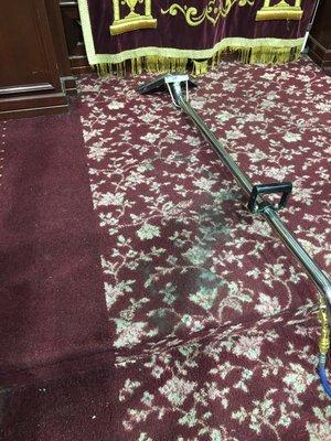 NYC Carpet cleaning in a shul ,fabric reconditioning,color restoration,sanitizing and disinfection ,Carpet cleaning,before photo