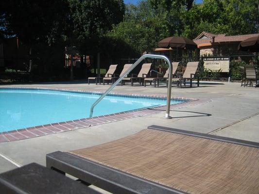 Relaxing by the pool, no one in sight