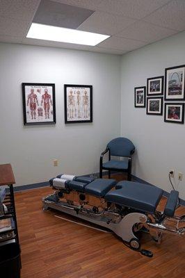 One of our themed (Cardinal's Baseball) treatment rooms.