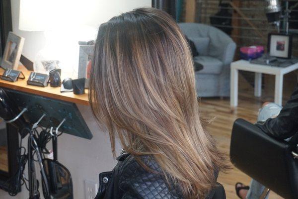 Brunette balayage. Dimensional color.