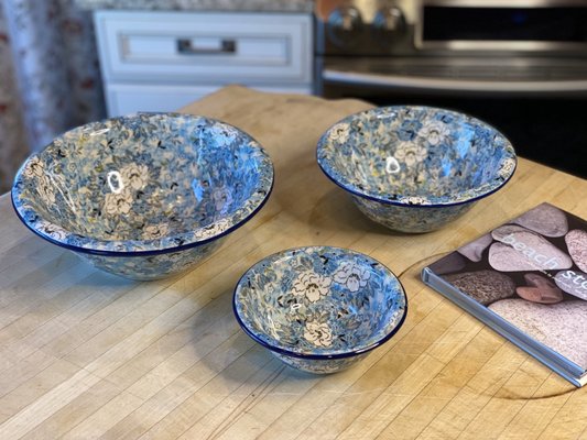 Handpainted bowl trio