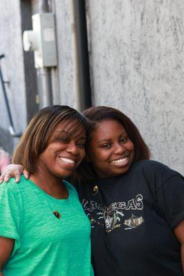 Mother and Daughter nose piercing