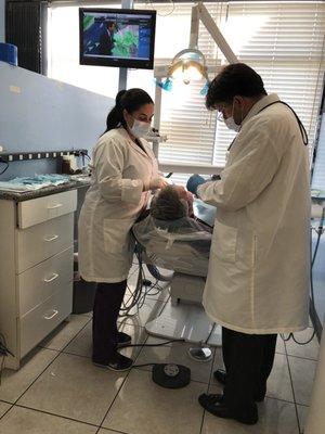 Dr. Maleki & his assistant Michelle providing the best quality dental care for patients