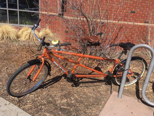 Solid bike rack. Just check out that tandem!