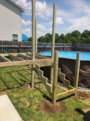 Pool access deck