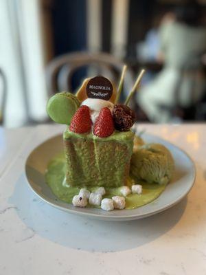 Matcha green tea toast