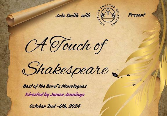 Oct 2024! Best of Bard's  Monologues. "A Touch of Shakespeare"