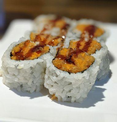 Sweet potato and tempura sushi rolls