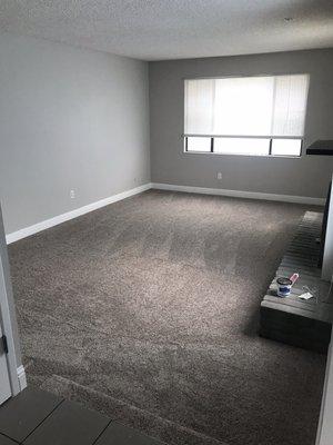 Living room carpet install