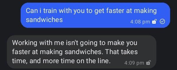 Conversation about asking for better training