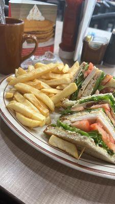 My Turkey club with fries