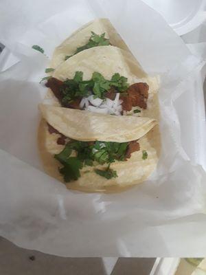 Carne asada tacos, no limes to go with it