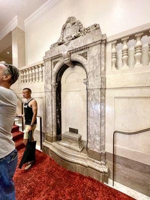 Lobby staircase marble niche