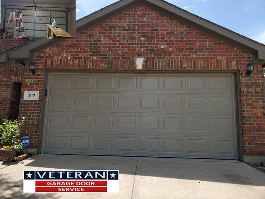 Garage Door Install / Size 16'x7' / 25G / Sandtone Color / Short Panel / Trim