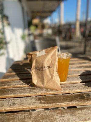 Banana bread and wellness tea