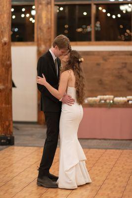 The gorgeous French Bustle look perfect with her dress!