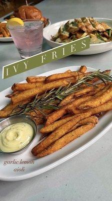 Ivy fries with garlic lemon aioli