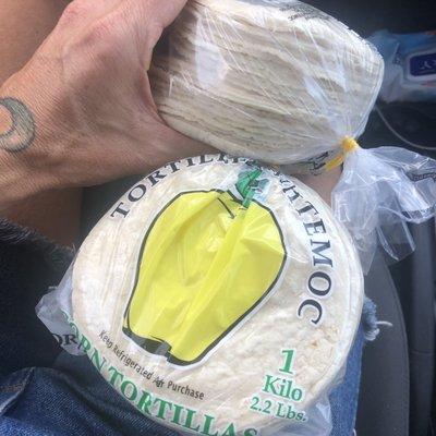 Tortilleria Cuauhtemoc. Fresh made corn tortillas. 2.50 a pack!! Sweet!