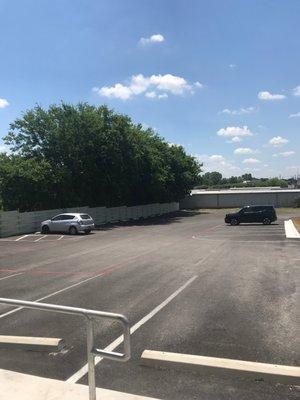 Spacious parking lot