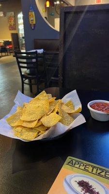 Warm chips and salsa