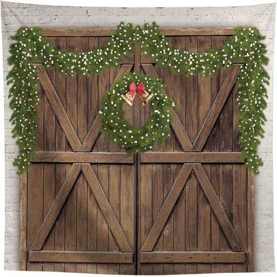 OCgazebos Fabric Backdrop Christmas barn door