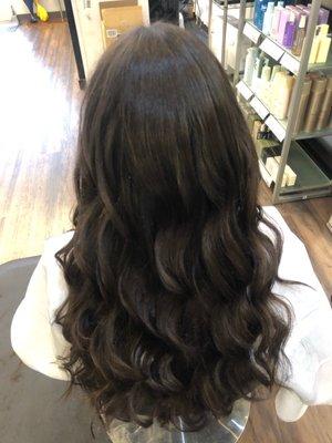 Hair extensions bonded keratin for length and colour