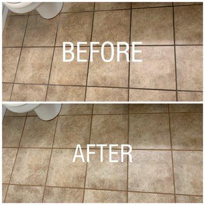 Bathroom Tile & Grout Cleaning Results!