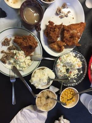 Yum Family style browse chicken all you can eat for $8.50 w/coleslaw, corn, mashed potatoes, stuffing, gravy & suerkraut?