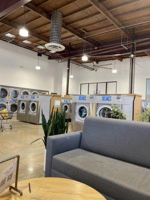 Interior of laundromat