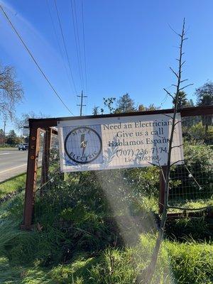 Company banner at a remodel project in Petaluma, CA.