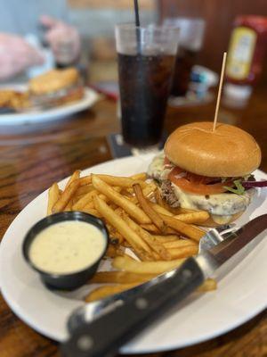 Lunch hamburger combo With added cheese