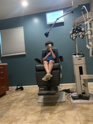 Eye doc exam with a 6 year old