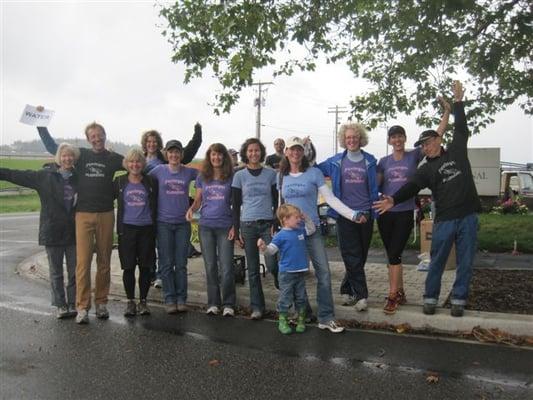 Favinger Plumbing volunteers for the Bellingham Bay Marathon water aid station