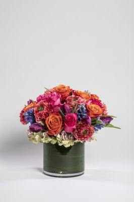 Pink and blue arrangement