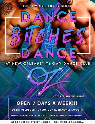 DANCE DANCE DANCE

OPEN 7 DAYS A WEEK! @ 6PM WITH EXTENDED HOURS ON THE WEEKENDS!

MONDAY - WEDNESDAY: 6PM   |   THURSDAY - SUNDAY: 12PM