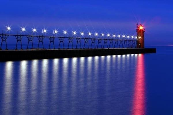 South Pier with Lighthouse in South Haven