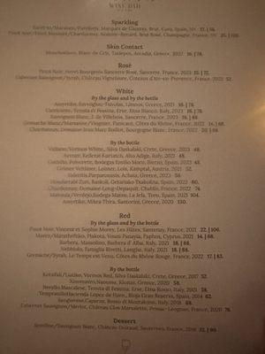 Wine menu