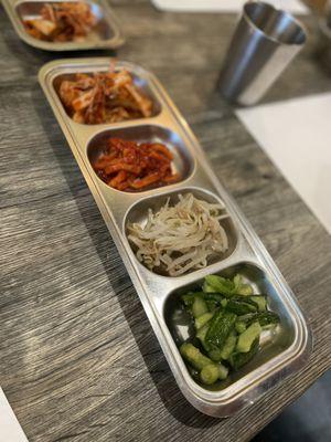 Fresh banchan (side dish) assortment