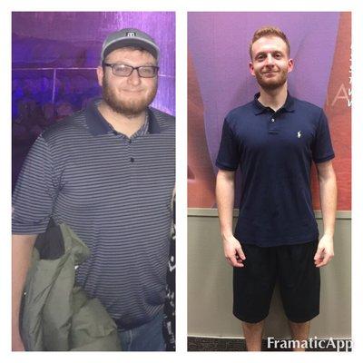 Michael reduced his bodyfat by 50lbs and increased his lean muscle 15 lbs.