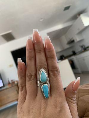 French Tip, coffin nail style. I LOVE THEM!