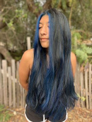 Blue hair dreams by stylist Cristina Ruiz @colorme.crissi