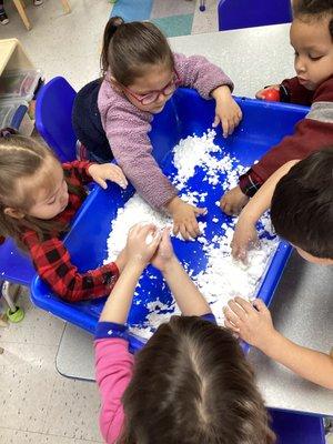 Sensory bins with Preschool