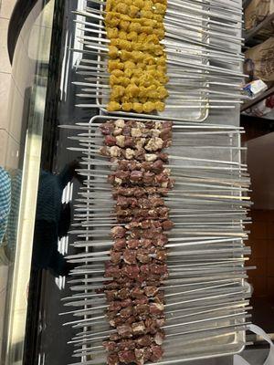 Lamp Kabob and chicken kabob