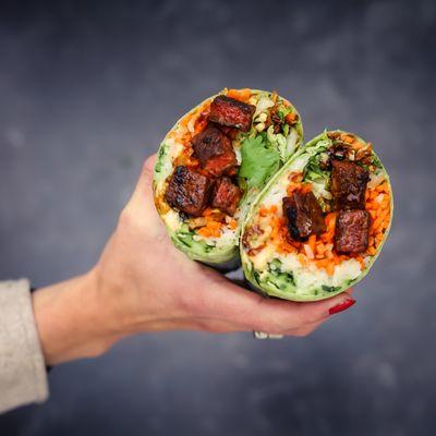 Steak Banh Mi Wrap (Gluten-free, vegan, vegetarian and keto options available!) Ask about catering. :)