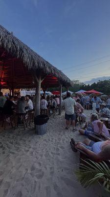 Tiki bar during sunset