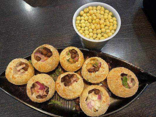 Gol Gappa.  Eight pieces per order.