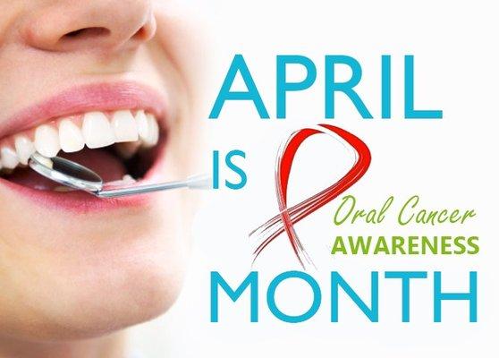 April- NATIONAL ORAL CANCER AWARENESS MONTH. Salt Lake Smiles offering free oral cancer screenings for the entire month of April. Call today