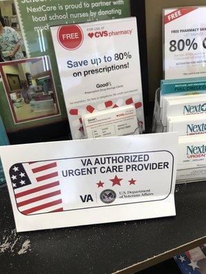 I got seen here for bronchitis for little to no cost.     Thank you NextCare for working with the VA!!