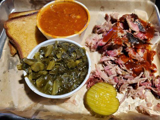 Pork Plate with Brunswick Stew and Collards