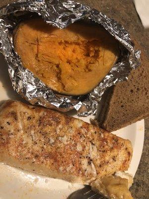 Baked haddock & baked sweet potato